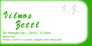 vilmos zettl business card